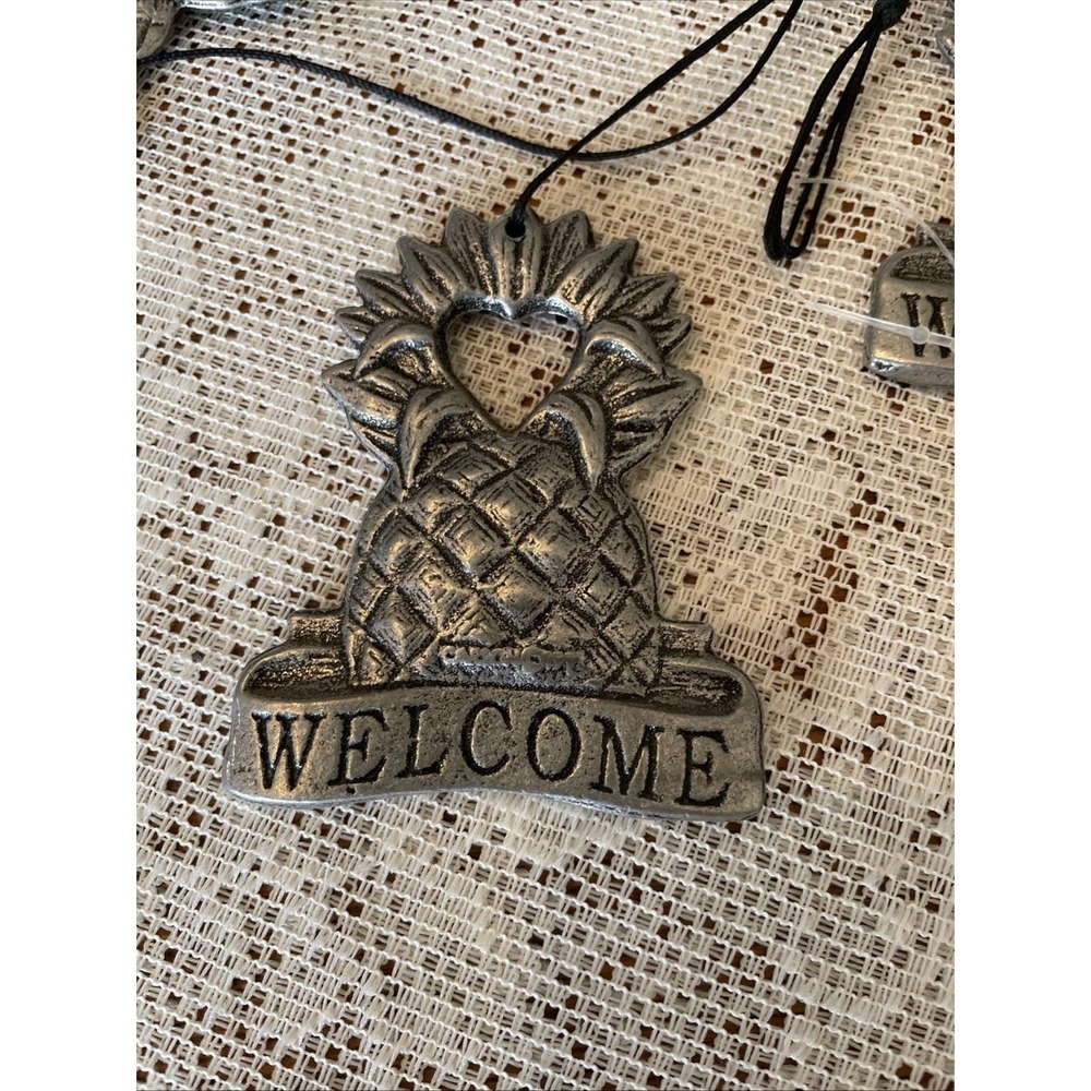Vintage Carson Metal Wind Chime USA Made Pineapple Welcome Hospitality Decor - Picture 12 of 16